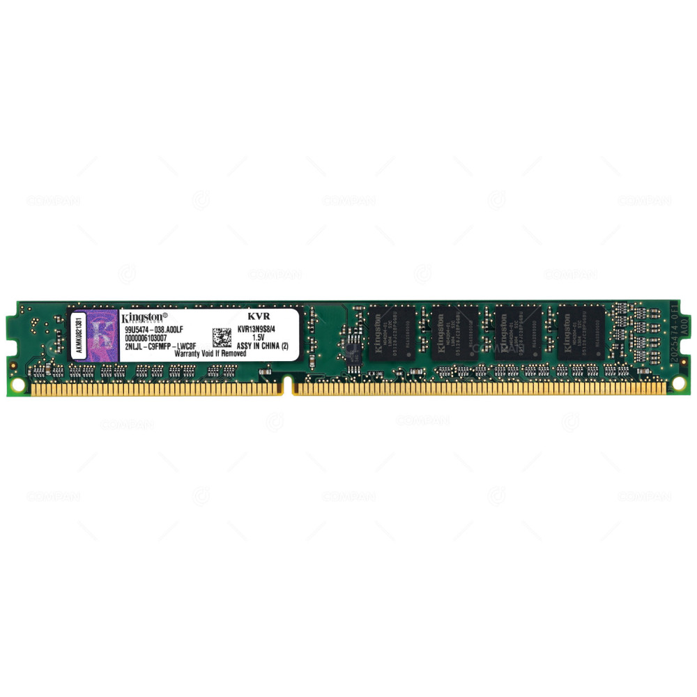 KVR13N9S8-4 KINGSTON MEMORY 4GB 1RX8 PC3-10600 512M X 64-BIT 240PIN DIMM CL9  DDR3 KVR13N9S8/4, 99U5474-038.A00LF, 0000006103007